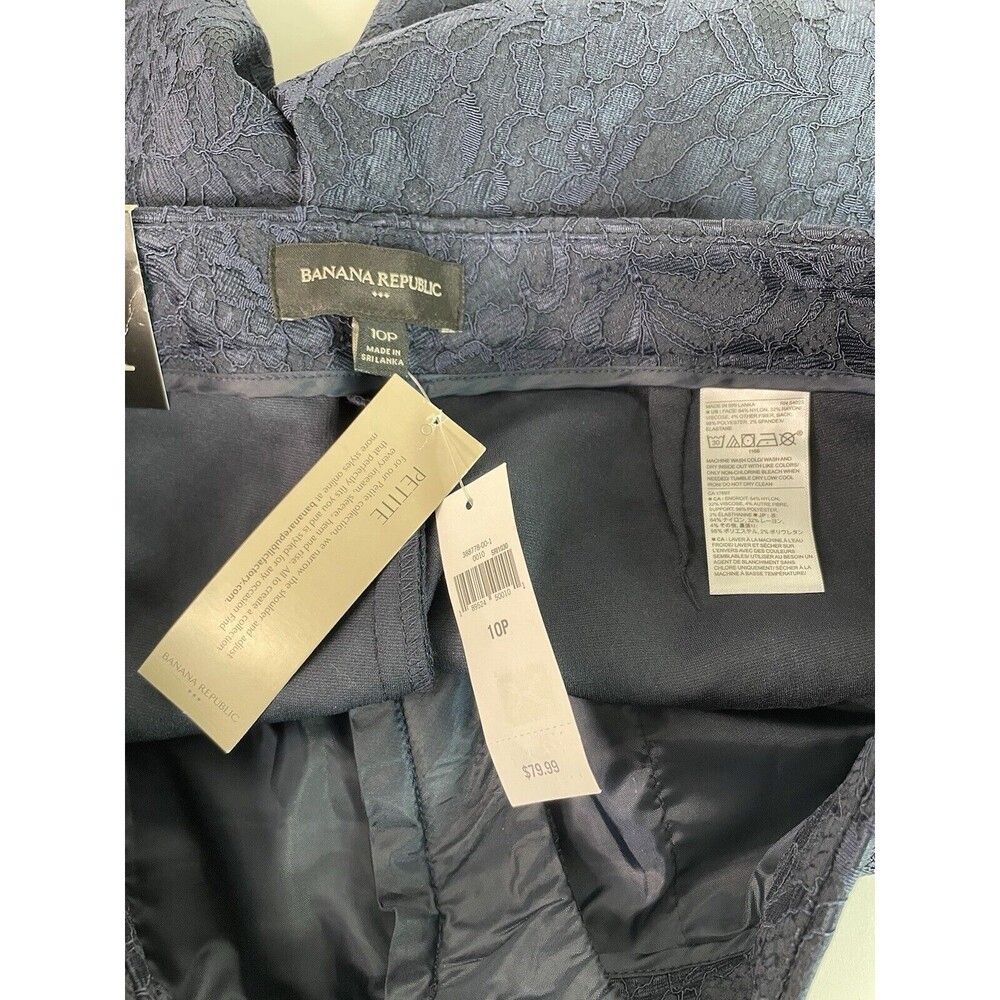 New Banana Republic Women’s Dress Pants 10P, Navy Blue, Slim Pant, Floral NWT - Picture 3 of 11